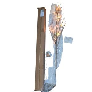 Restoration Hardware Lighted Glitter Champagne Gold Flexible Branches 48" -‎ New